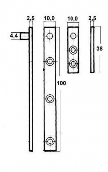 8 Stück RS Zapfenband #5015 verzinkt,  Länge 100mm