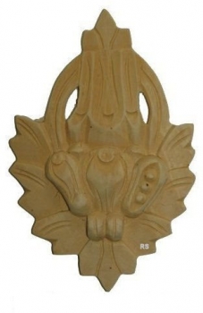 1 Stück Holzzierteil aus Lindenholz Motiv Wappen #3106, Höhe 125 mm Breite 85 mm