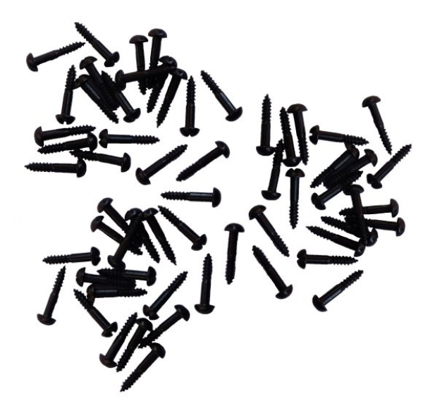 60 Stück Rundkopf-Schlitzschrauben 3,3x19mm #9461 schwarz für Scharniere