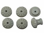 6 Stück Porzellanknöpfe #6006o ohne Schrauben, Durchmesser 35mm, gerillt